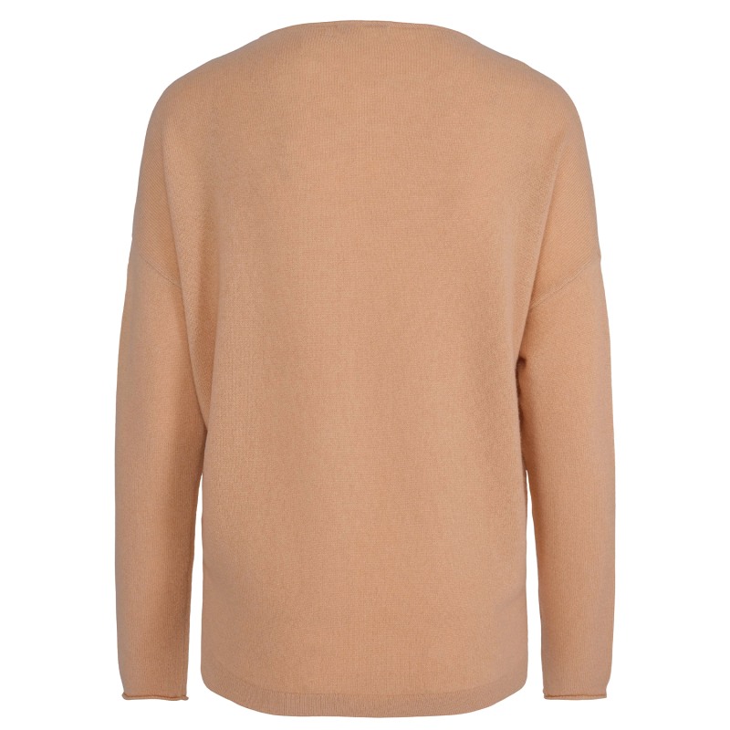 Thumbnail of Ally Cashmere Boatneck Pullover - Caramel Beige image