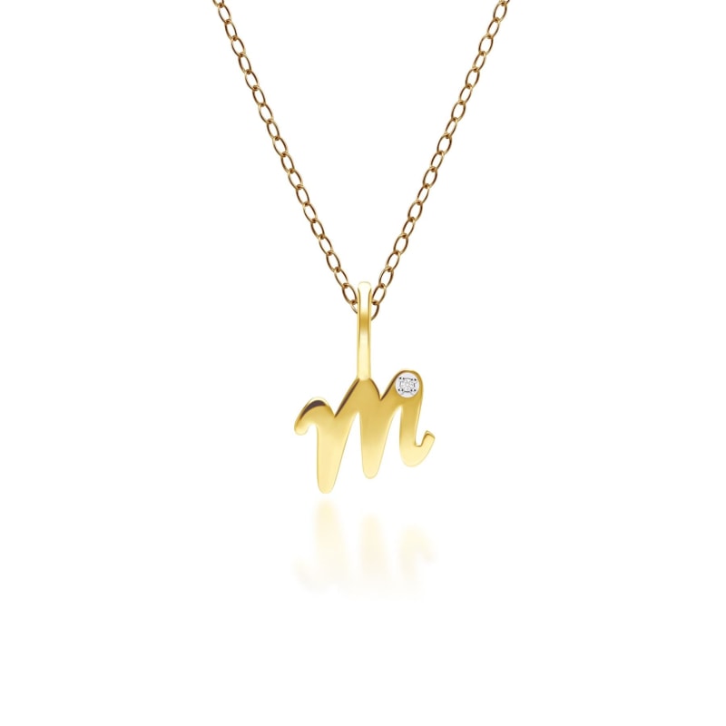 9ct Yellow Gold 'M' Letter Necklace