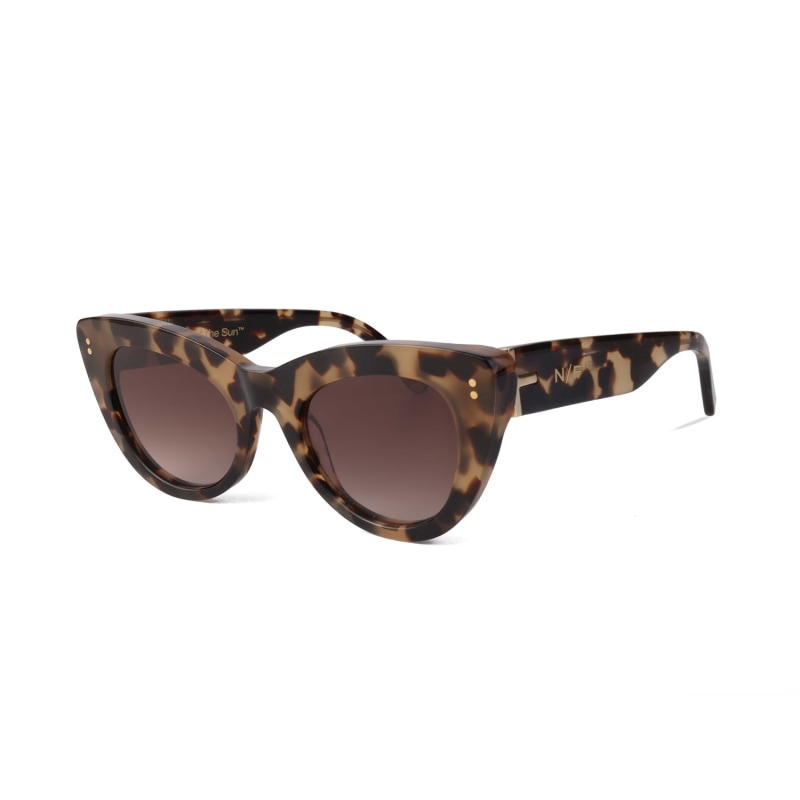 Cat-eye brown acetate sunglasses