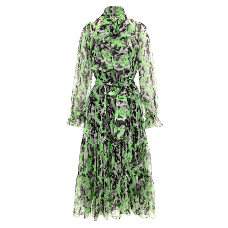 Thumbnail of Alva Midi Green Silk Dress image