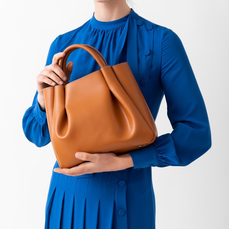 Loren Midi Leather Tote Bag - Fango by Alexandra de Curtis