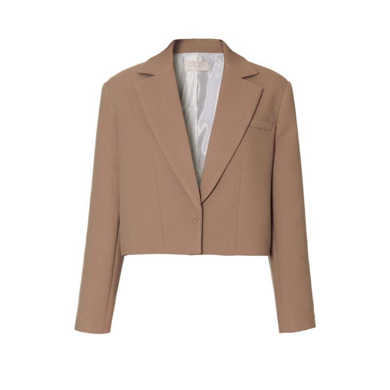 Thumbnail of Amanda Classic Beige Short Single Breasted Blazer image