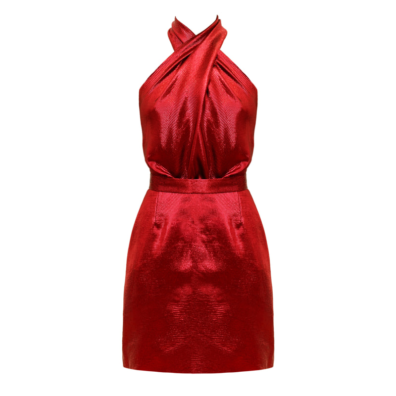 Thumbnail of Amani Red Silk Mini Cocktail Dress image