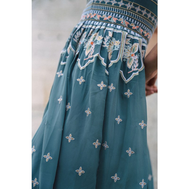 Thumbnail of Amara Embroidered Blue Summer Dress image