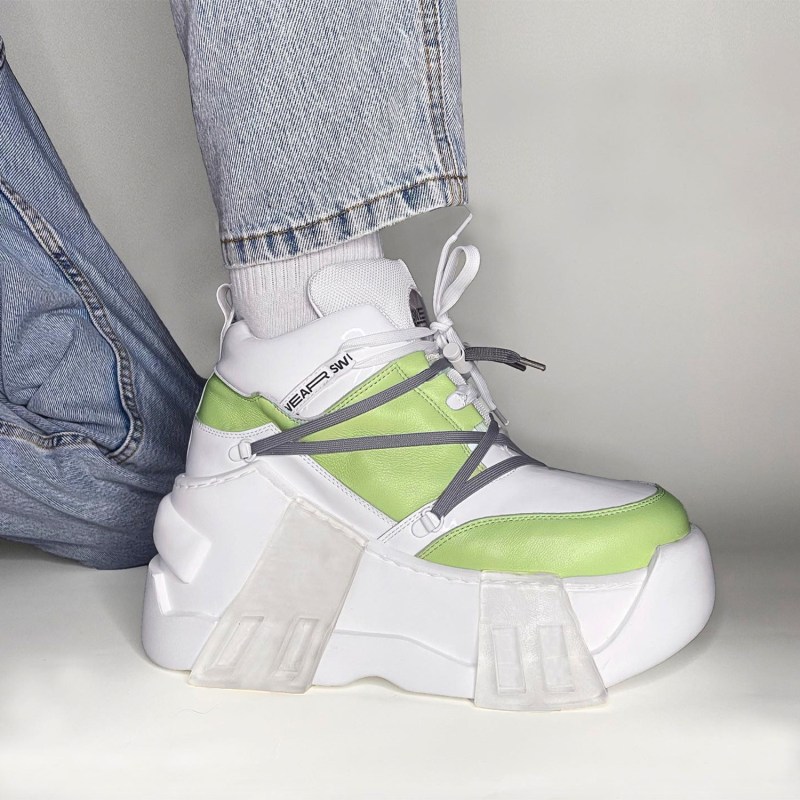 Thumbnail of Amazon Platform Sneakers - Mint & White image