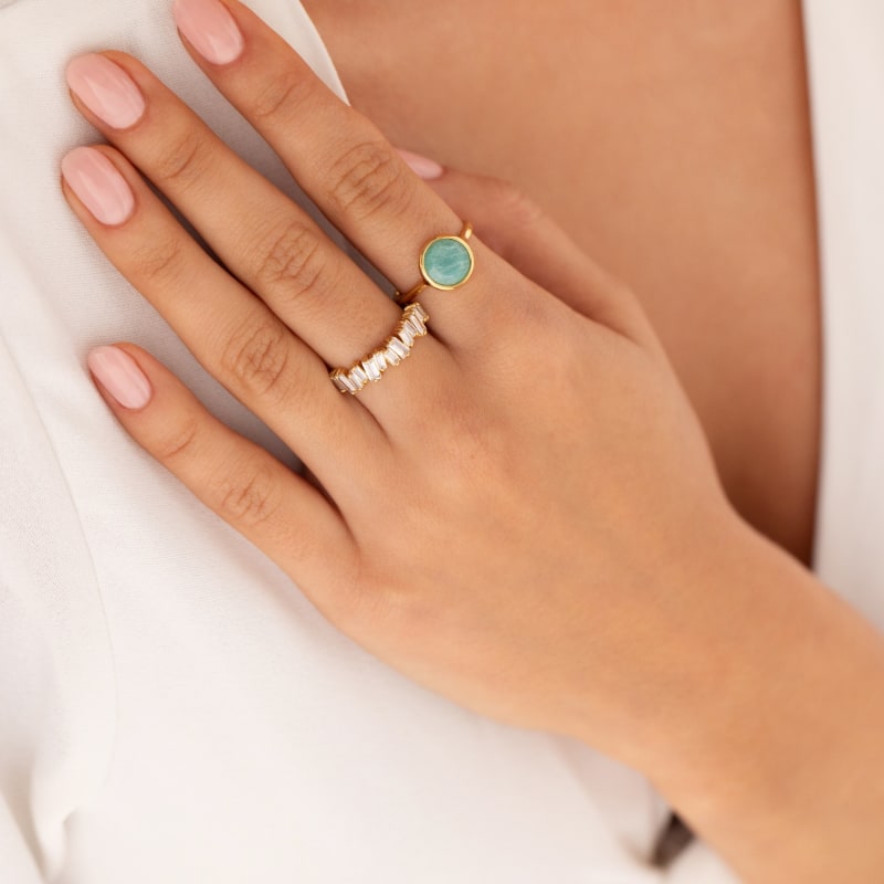 Baguette crystal hot sale ring