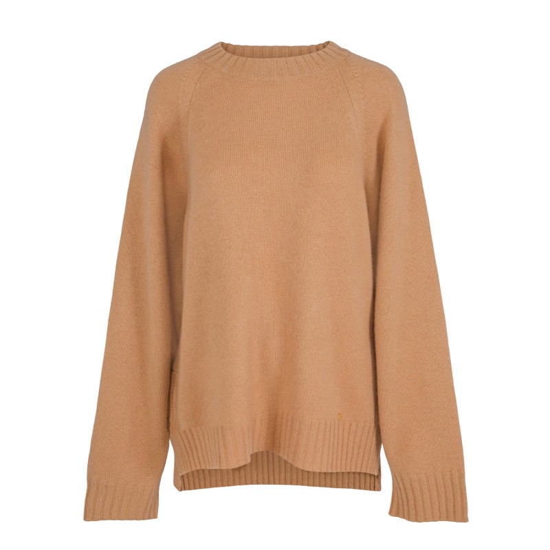 Thumbnail of Amber Chunky Pure Cashmere Pullover In Camel Beige image