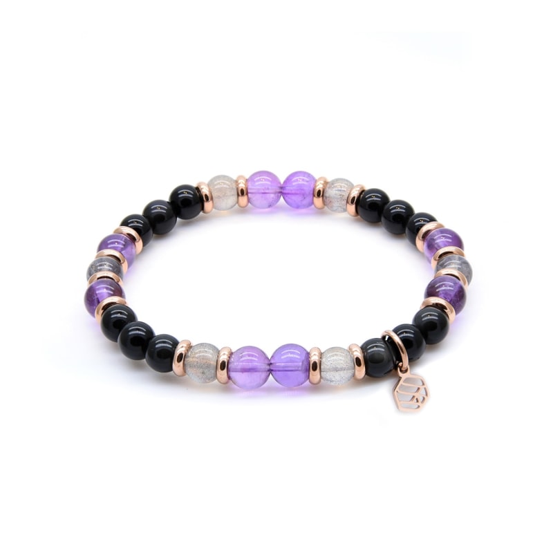 Black obsidian and amethyst together top