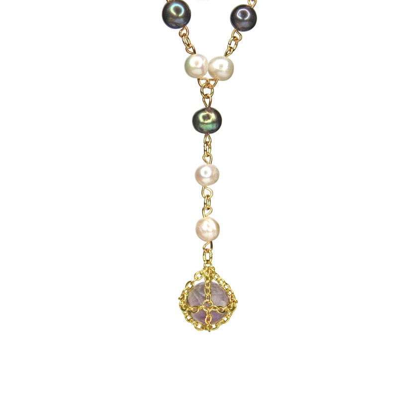 Thumbnail of Amethyst Pearl Lariat image