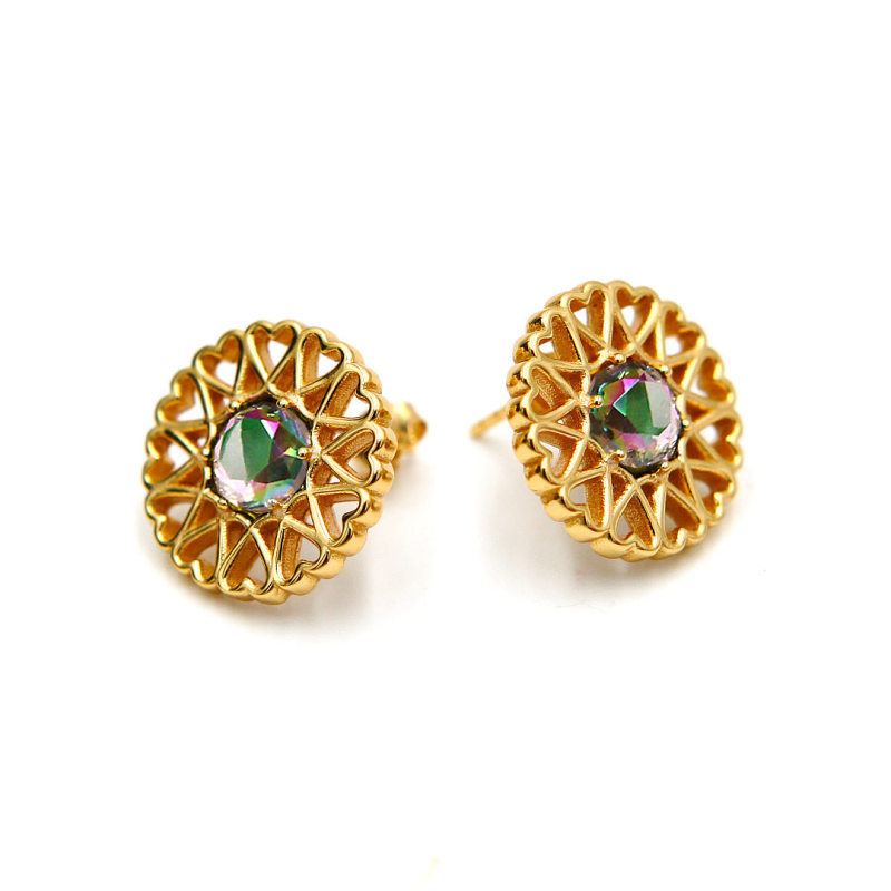 Thumbnail of Amoare® Paris Earrings In Gold Vermeil - Rhinestone image