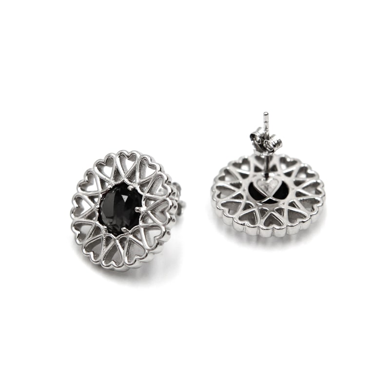 Thumbnail of Amoare® Paris Earrings In Sterling Silver - Onyx Black image
