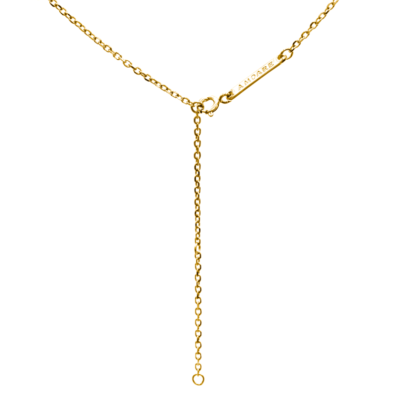 Thumbnail of Amoare® Paris Large Necklace In Gold Vermeil - Rhinestone image
