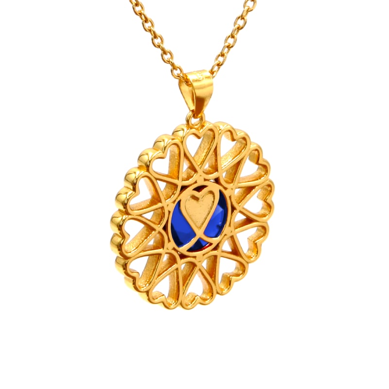 Thumbnail of Amoare® Paris Large Necklace In Gold Vermeil - Sapphire Blue image