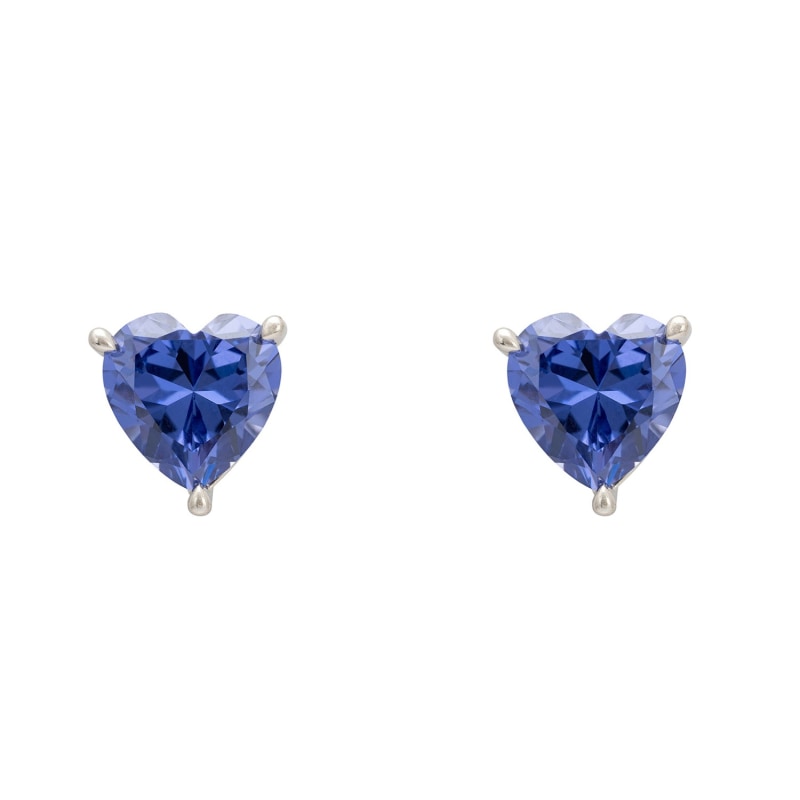 Amore Heart Stud Earrings Tanzanite Silver LATELITA Wolf Badger