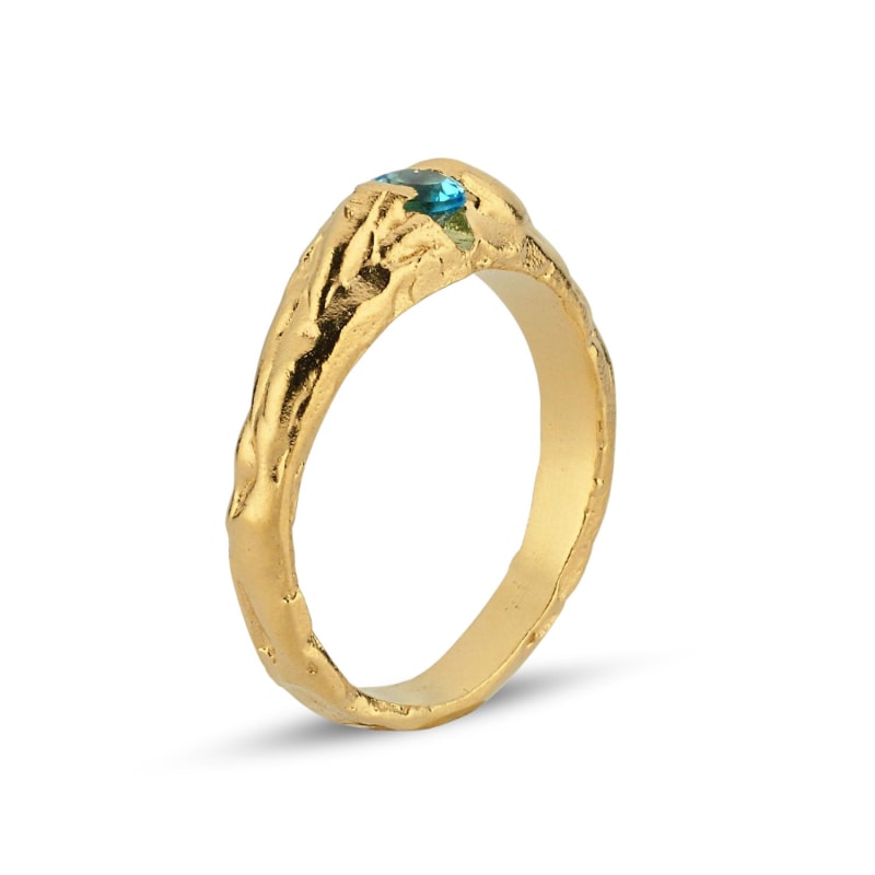 Thumbnail of Amphitrite Gold Ring With Blue Topaz image