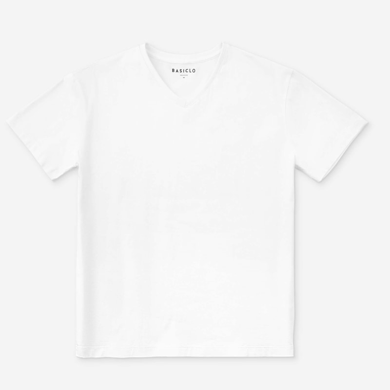 Men's V-Neck T-Shirt White, Basiclo