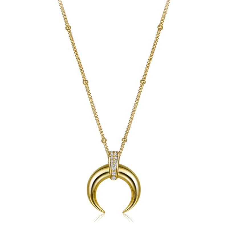 Thumbnail of Amun Horn Gold Vermeil Cz Necklace image