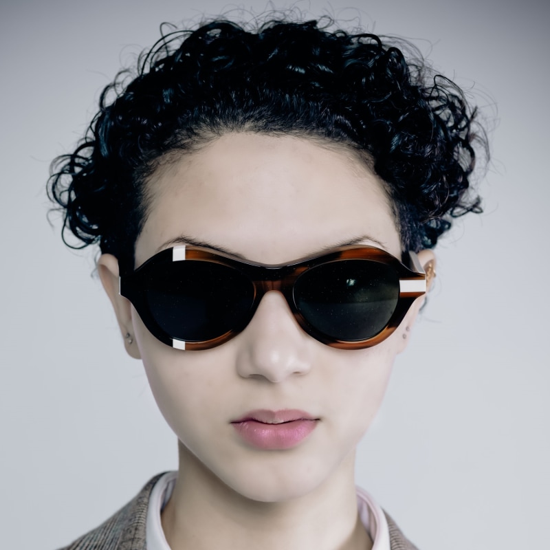 Thumbnail of Ana - Award Winning Sunglasses In Caramel-Black-White image