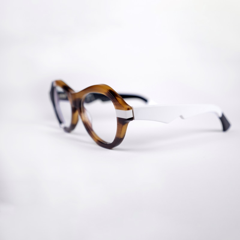 Thumbnail of Ana - Award Winning Sunglasses In Caramel-Black-White image