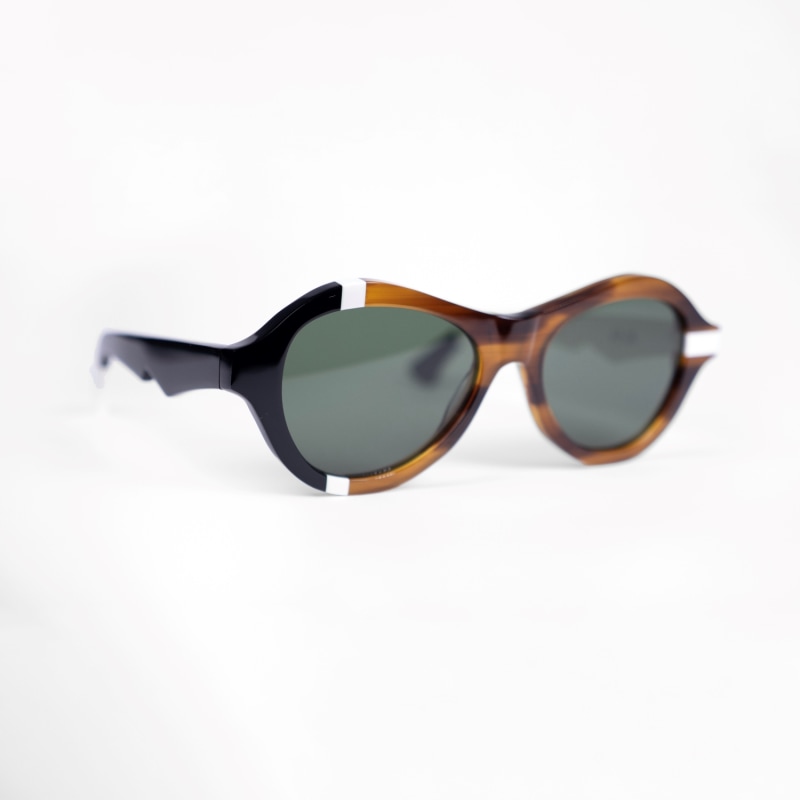 Thumbnail of Ana - Award Winning Sunglasses In Caramel-Black-White image