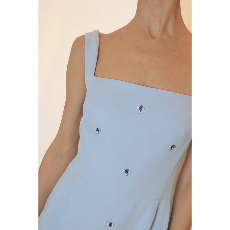 Thumbnail of Anagram Crystal Hand-Embellished Pencil Midi Dress - Blue image