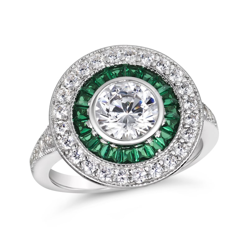 Thumbnail of Anastasia Halo Ring Emerald image