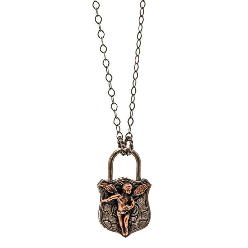 Ebru Jewelry Sterling Silver Angel Lock Necklace