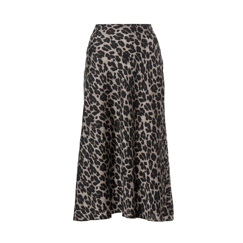 Animal print midi skirt black and white new arrivals