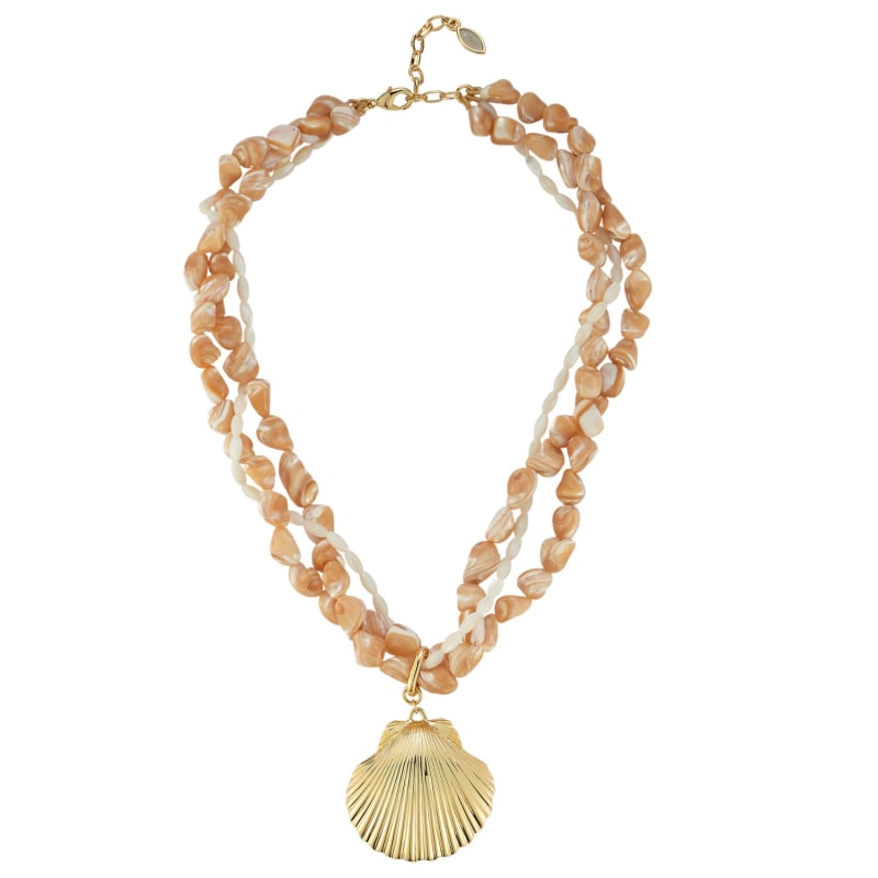 White gold shell necklace online