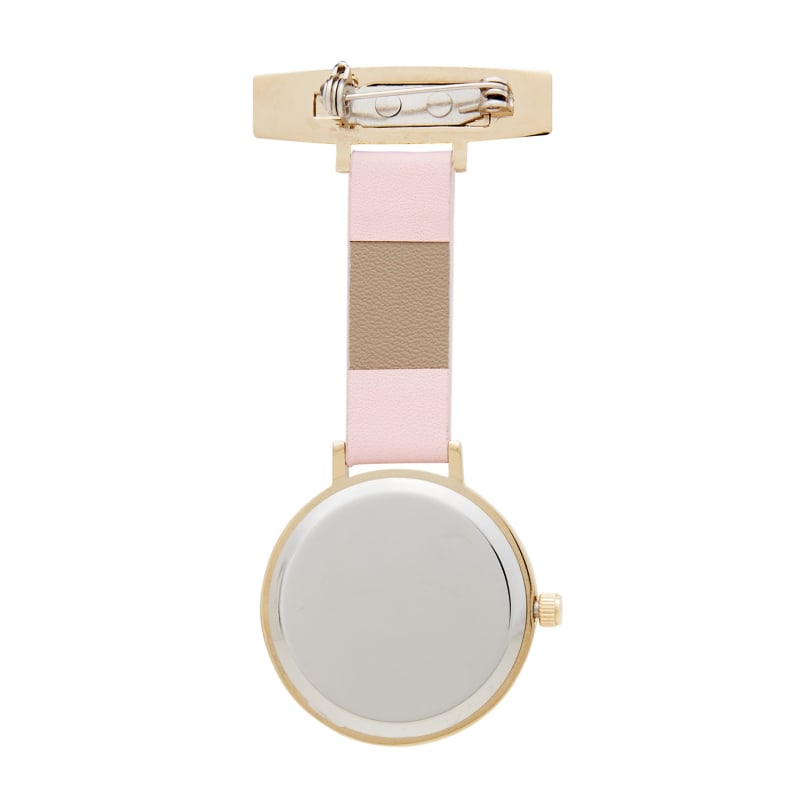 Thumbnail of Annie Apple Meraki Sunset Gold Blush Pink Leather Nurse Fob Watch image