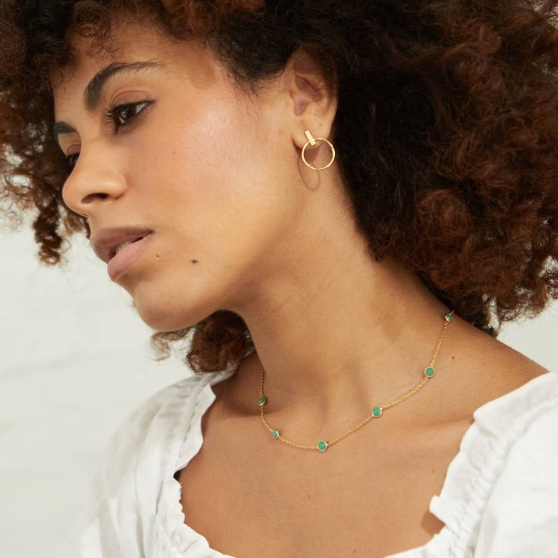 Thumbnail of Antibes Chrysoprase & Gold Vermeil Necklace image