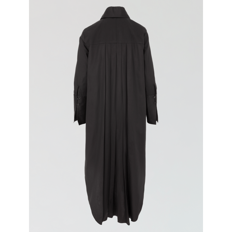 Thumbnail of Antoine | Gots Organic Cotton Pleated Shirt Dress In Black image