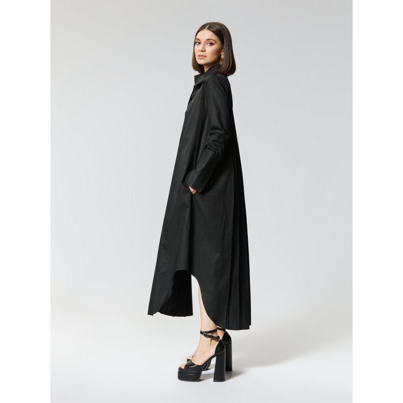 Thumbnail of Antoine | Gots Organic Cotton Pleated Shirt Dress In Black image
