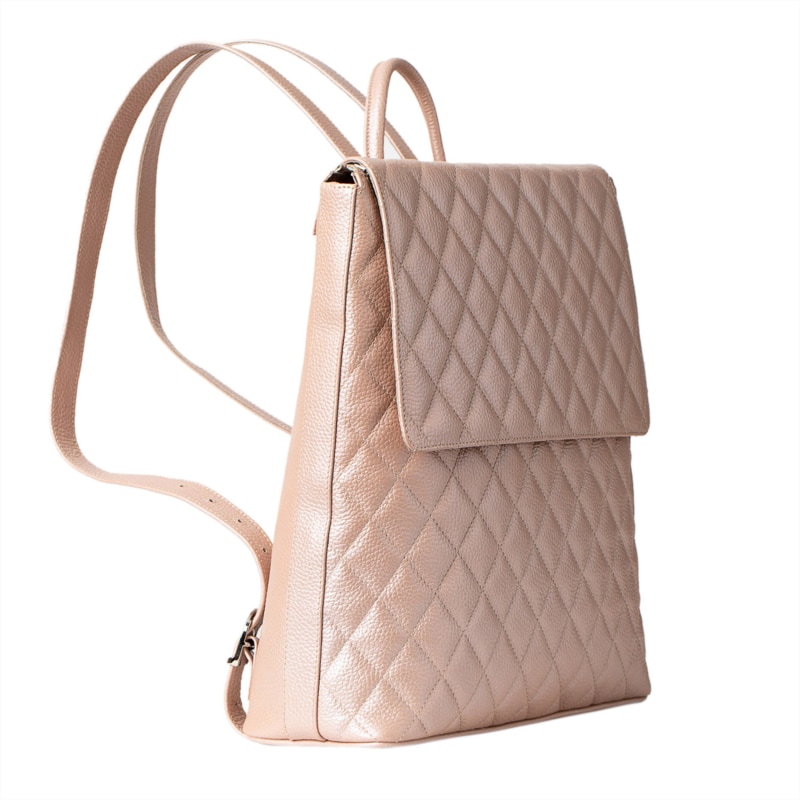 Pink leather rucksack clearance