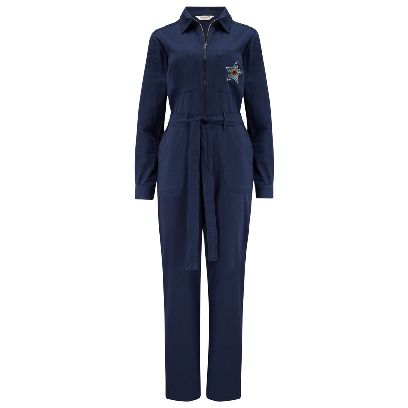 Thumbnail of Anwen Boilersuit Navy, Rainbow Star - Blue image