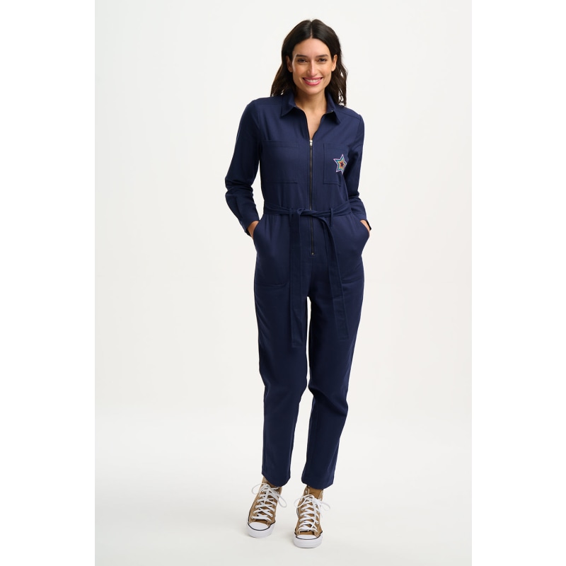 Thumbnail of Anwen Boilersuit Navy, Rainbow Star - Blue image