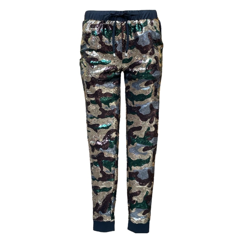 Camouflage sequin joggers deals