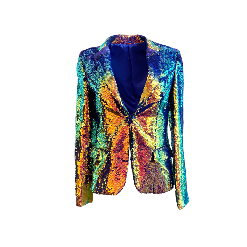 Iridescent Oil Slick Sequin Blazer by Any Old Iron