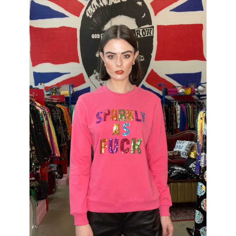 Thumbnail of Any Old Iron Pink Sparkly As Fuck Sweatshirt image