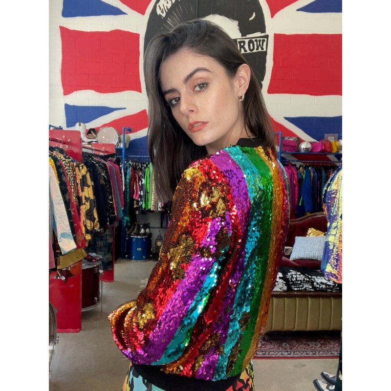 Reversible sequin bomber jacket hotsell