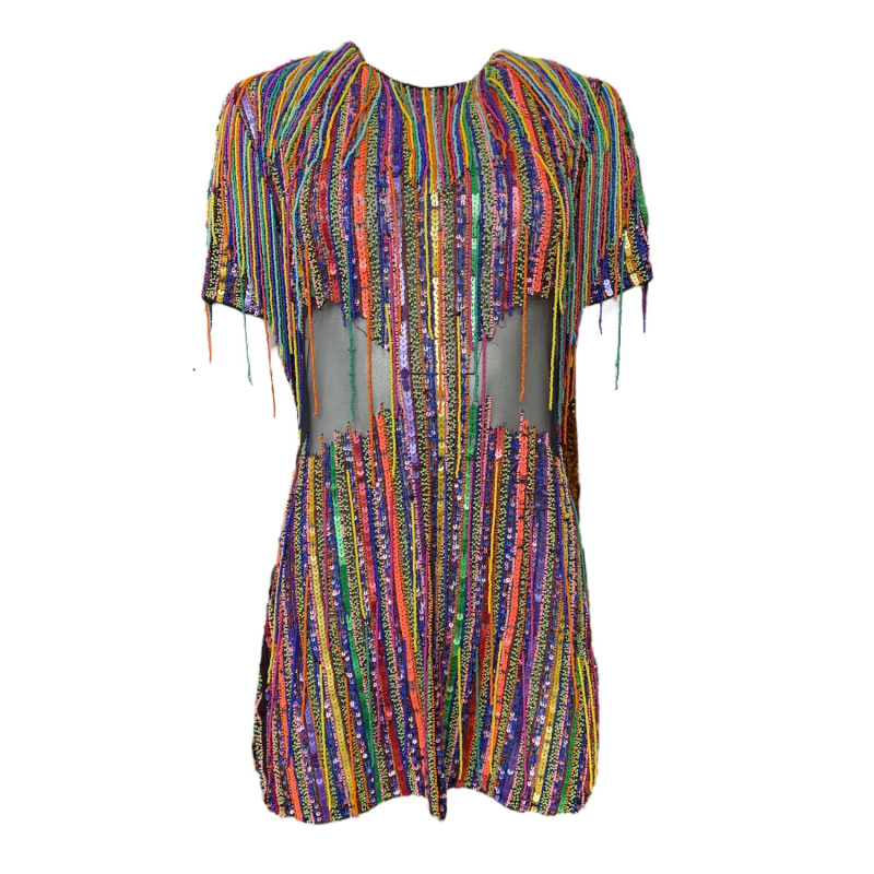 Multicolor fringe dress new arrivals