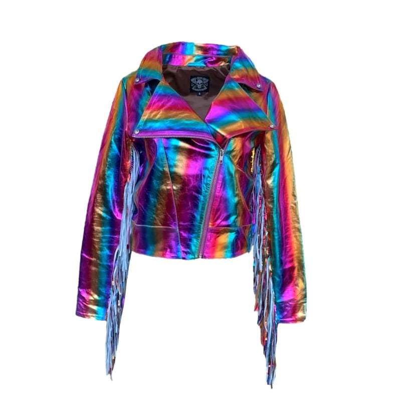 Holographic moto jacket best sale