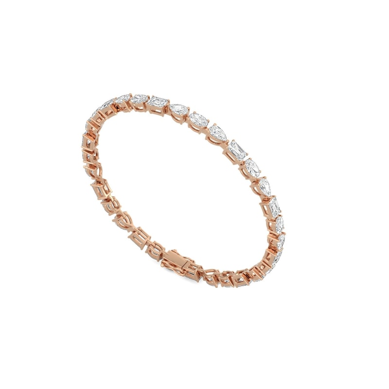 Thumbnail of Fancy Shape Diamond Rose Gold Tennis Bracelet image