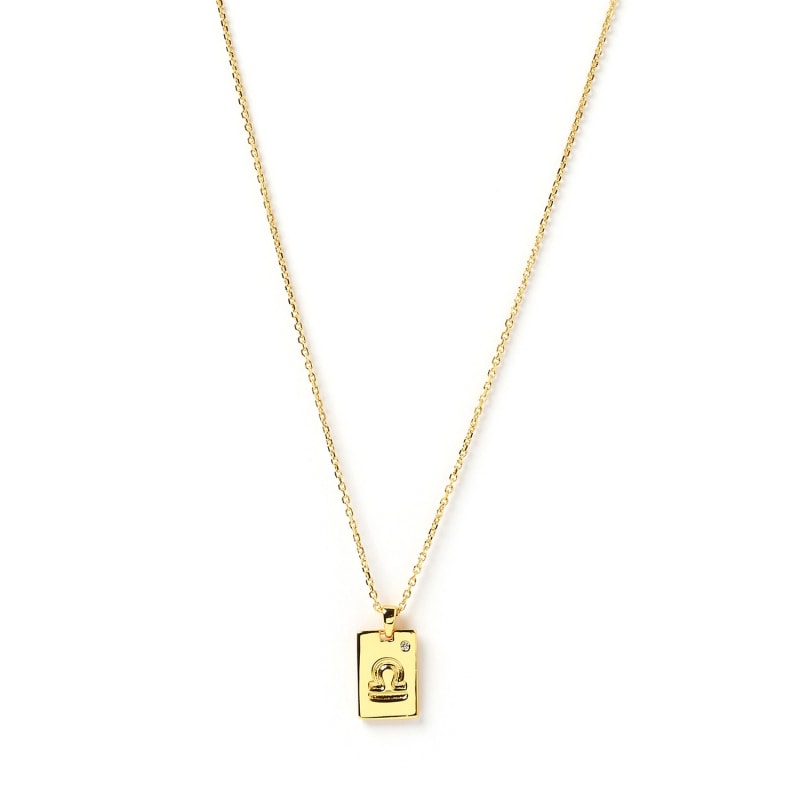 Thumbnail of Libra Zodiac Gold Tag Necklace image