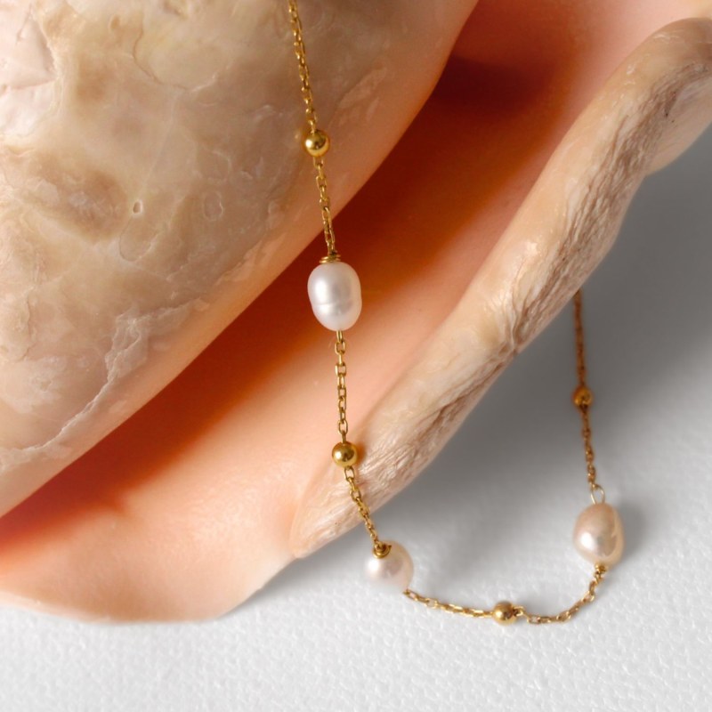 Thumbnail of Aphrodite Freshwater Pearl Bracelet Gold image