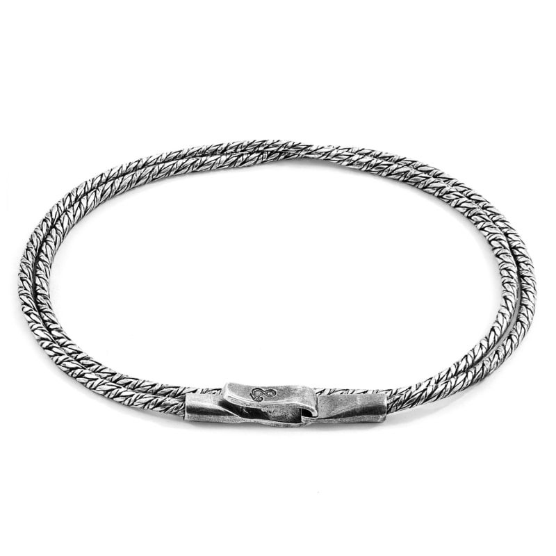 Forestay Double Sail Silver Chain Bracelet | ANCHOR & CREW | Wolf