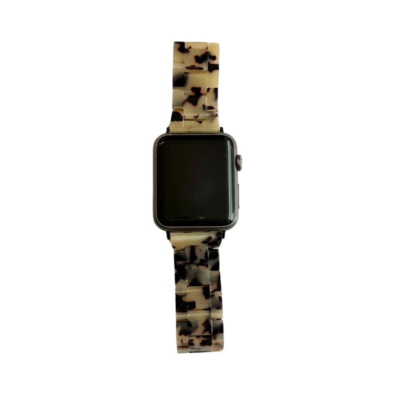 Apple Watch Band In Black White Tortoise by CLOSET REHAB