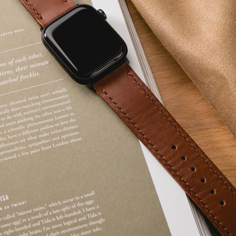 Iphone watch leather strap hot sale