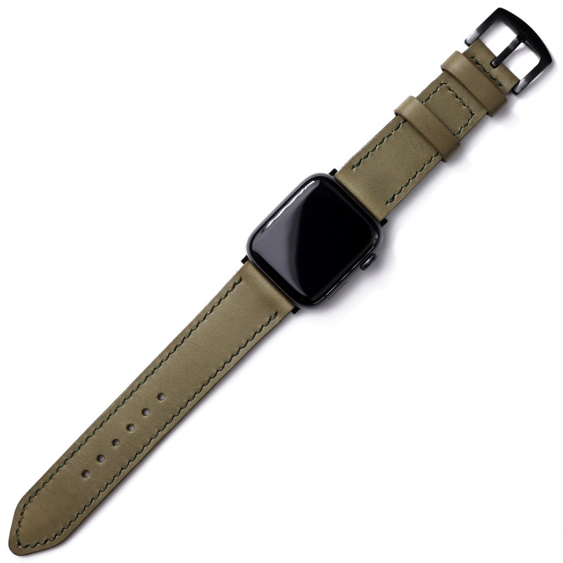 Thumbnail of Apple Watch Ultra Custom Made Leather Watch Strap - Olive image