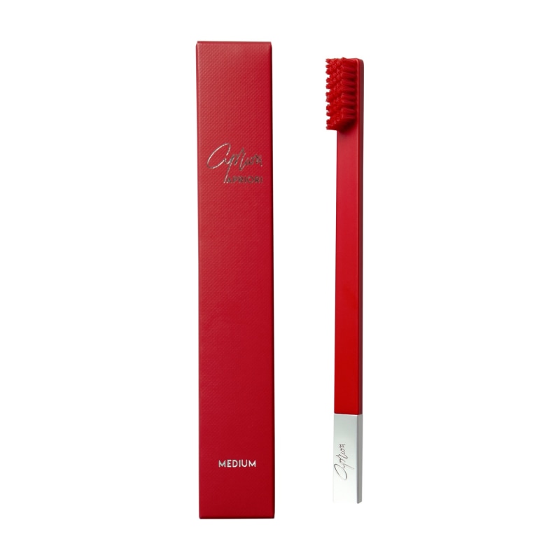 Thumbnail of Apriori Carmine Red Silver Medium Toothbrush image